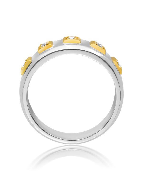 ‘Bricks’ - Diamond, Yellow and White Gold Ring