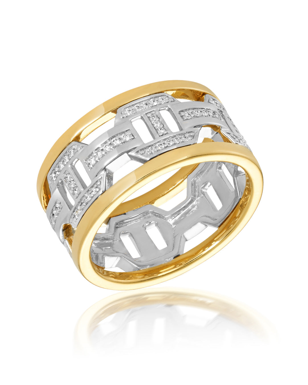 ‘Tron’ - Diamond, Yellow and White Gold Ring – McKinney Welch AUS