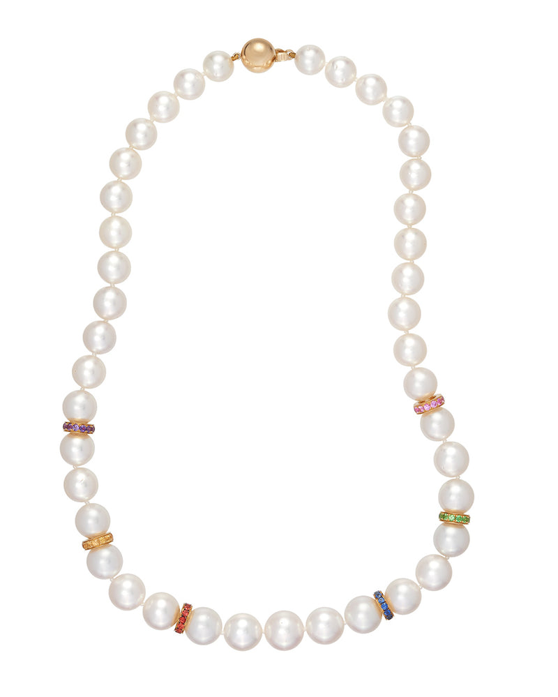 ‘Rainbow’ - Pearl and Coloured Stone Necklace